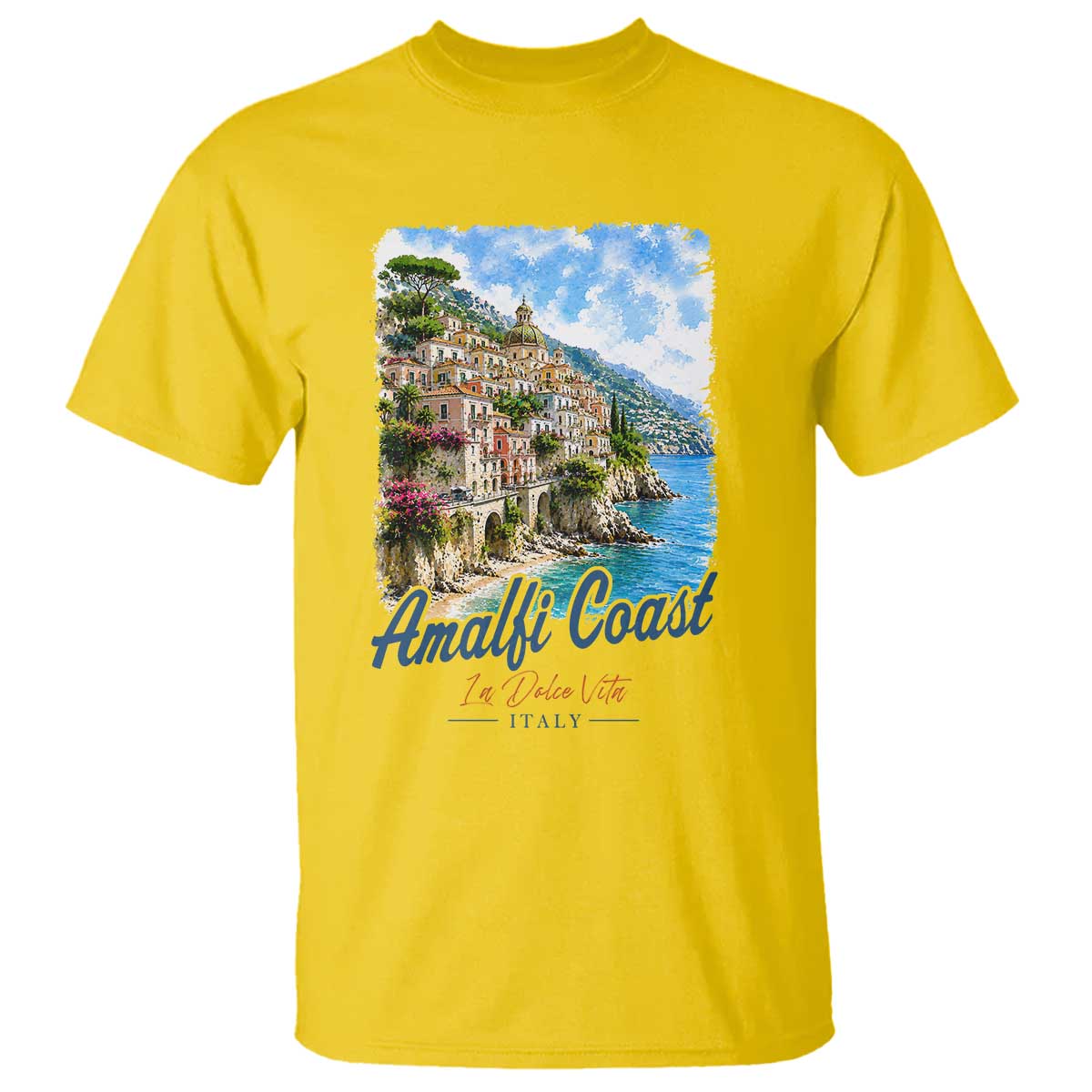 Amalfi Coast T Shirt La Dolce Vita Italy Coastal Village Vintage Mediterranean Paradise