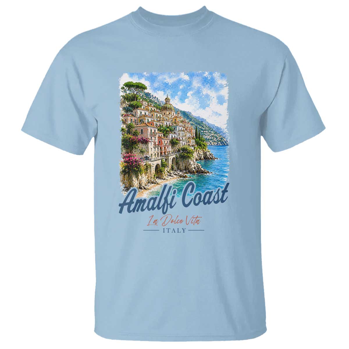 Amalfi Coast T Shirt La Dolce Vita Italy Coastal Village Vintage Mediterranean Paradise