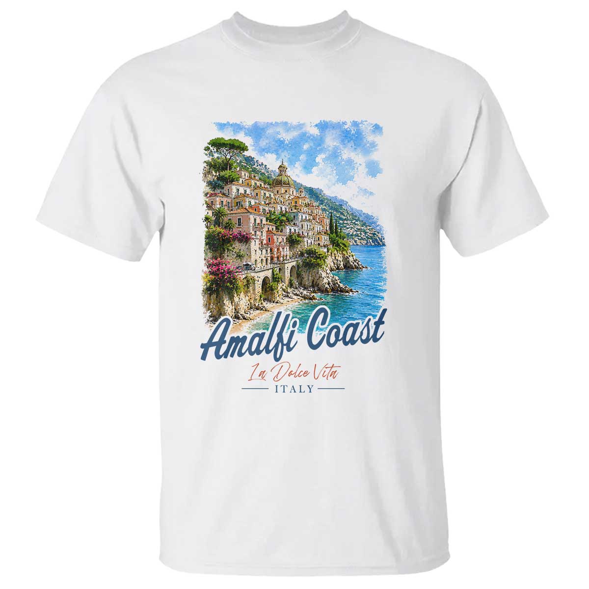 Amalfi Coast T Shirt La Dolce Vita Italy Coastal Village Vintage Mediterranean Paradise