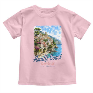 Amalfi Coast Toddler T Shirt La Dolce Vita Italy Coastal Village Vintage Mediterranean Paradise TS10 Light Pink Print Your Wear