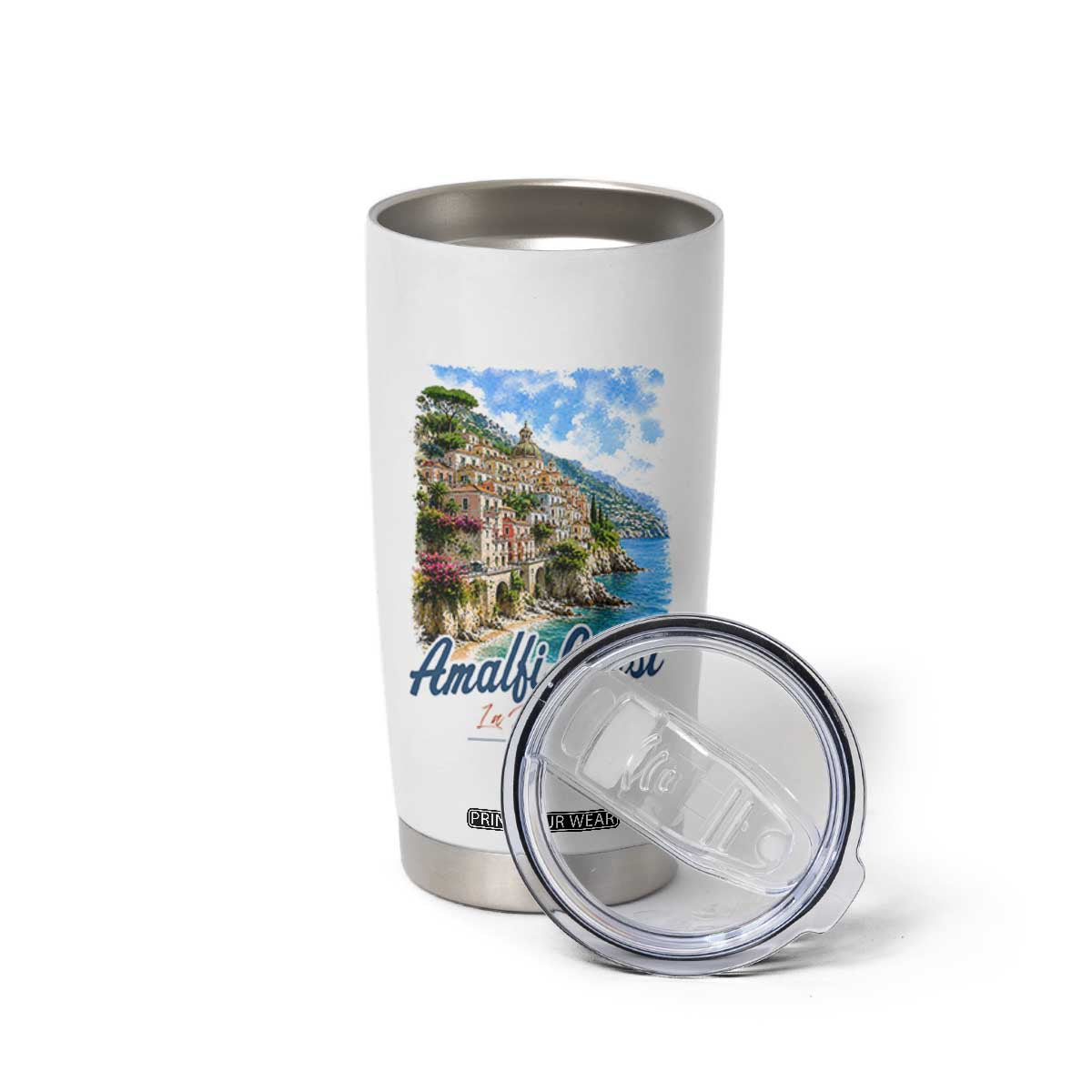 Amalfi Coast Tumbler Cup La Dolce Vita Italy Coastal Village Vintage Mediterranean Paradise TS10 Print Your Wear