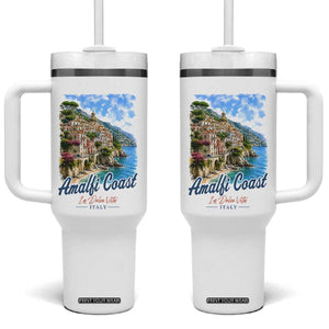 Amalfi Coast Tumbler With Handle La Dolce Vita Italy Coastal Village Vintage Mediterranean Paradise TS10 One Size: 40 oz White Print Your Wear