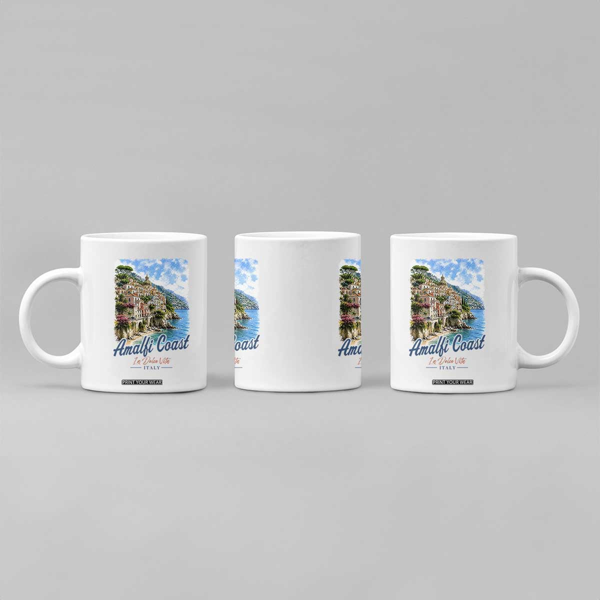 Amalfi Coast Coffee Mug La Dolce Vita Italy Coastal Village Vintage Mediterranean Paradise TS10 Print Your Wear
