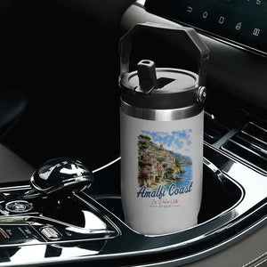 Amalfi Coast Flip Straw Tumbler La Dolce Vita Italy Coastal Village Vintage Mediterranean Paradise TS10 Print Your Wear