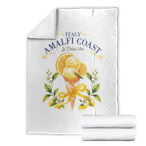 Amalfi Coast Limoncello Gelato Throw Blanket La Dolce Vita Italy Lemon Dessert Summer TS10 White Print Your Wear