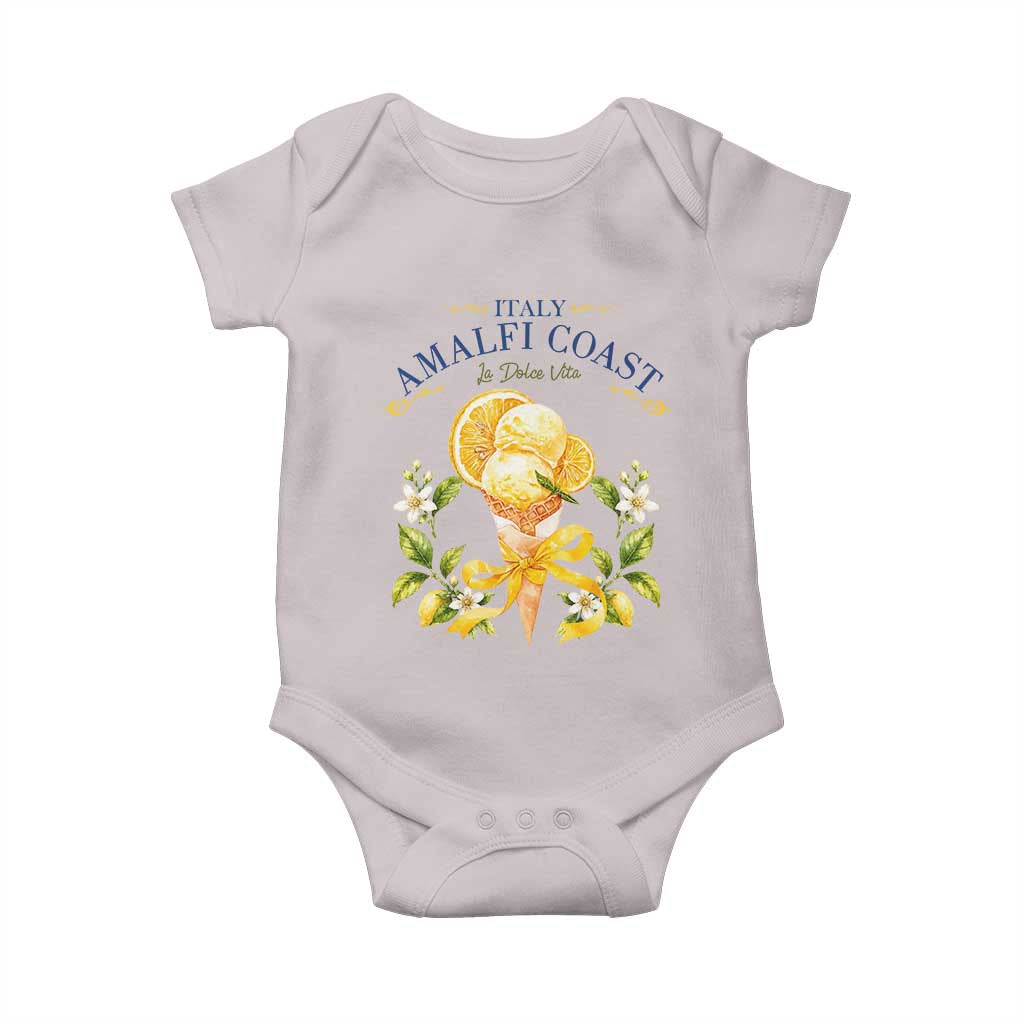 Amalfi Coast Limoncello Gelato Baby Onesie La Dolce Vita Italy Lemon Dessert Summer TS10 Ice Gray Print Your Wear