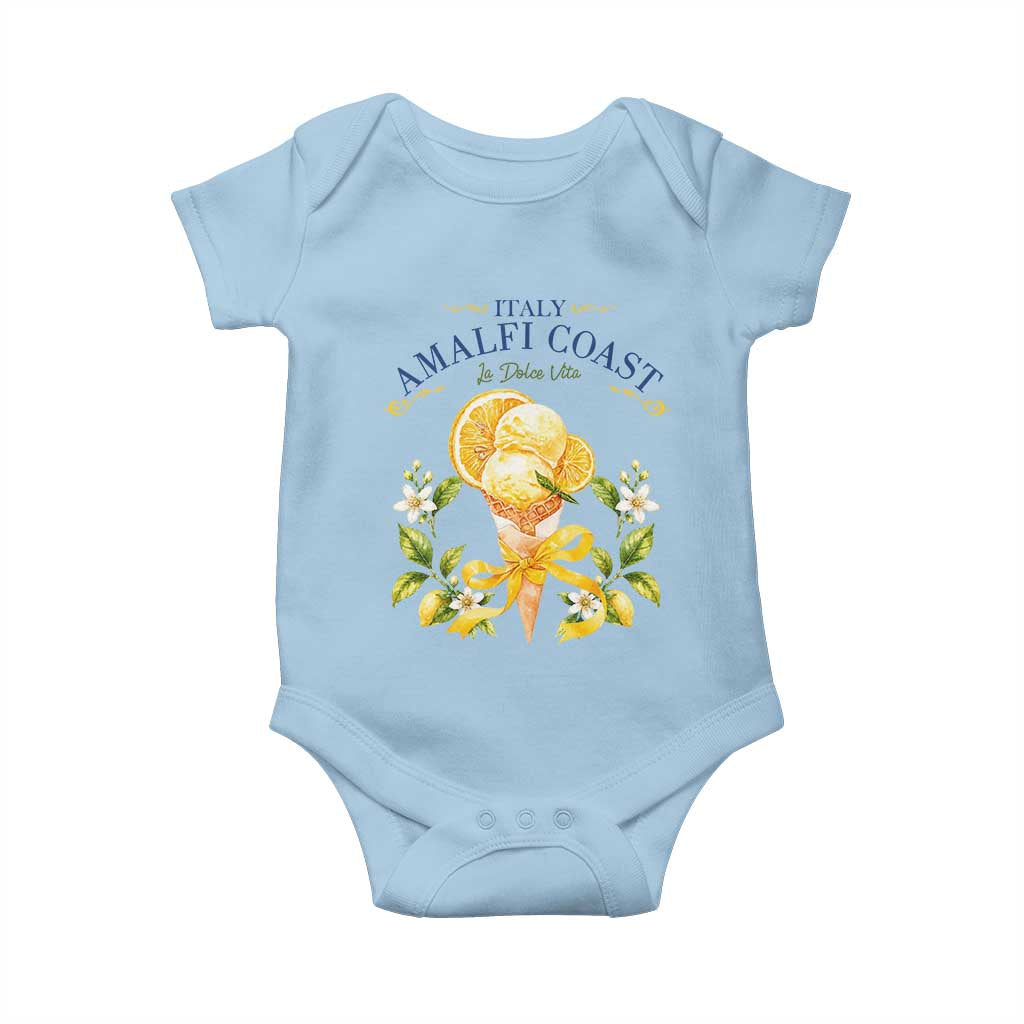 Amalfi Coast Limoncello Gelato Baby Onesie La Dolce Vita Italy Lemon Dessert Summer TS10 Light Blue Print Your Wear