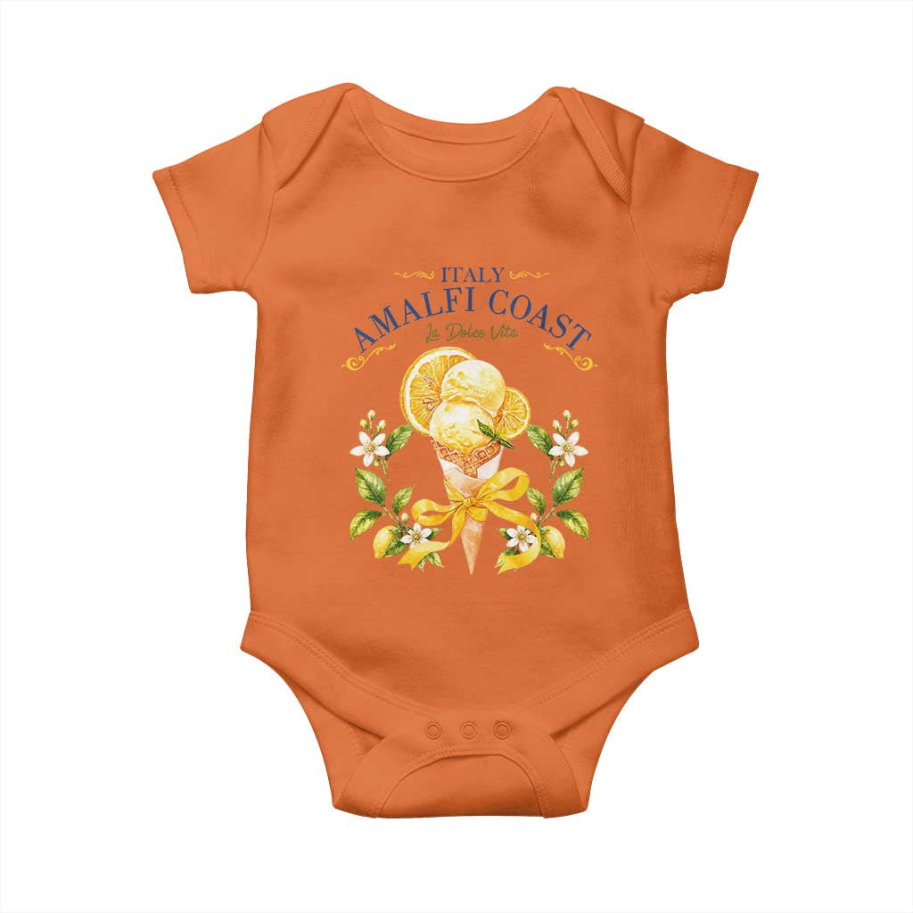 Amalfi Coast Limoncello Gelato Baby Onesie La Dolce Vita Italy Lemon Dessert Summer TS10 Orange Print Your Wear