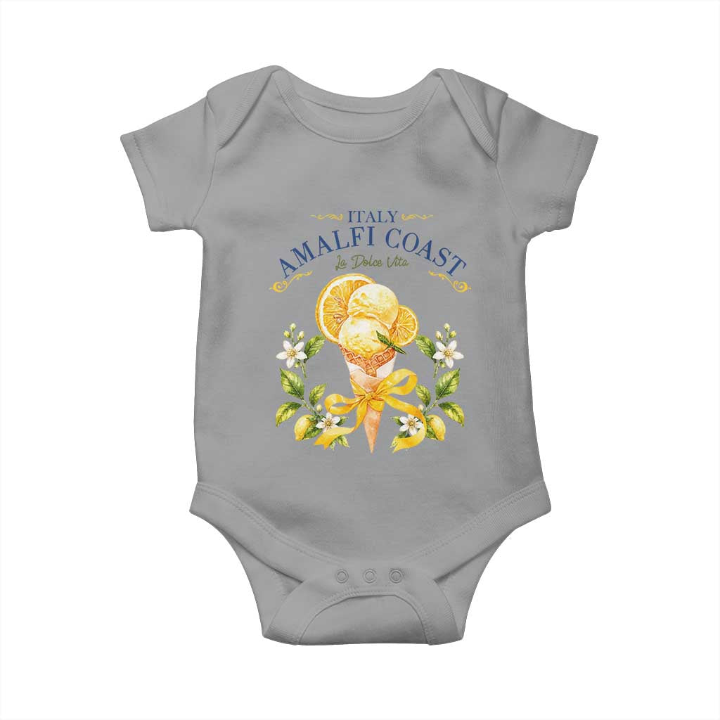 Amalfi Coast Limoncello Gelato Baby Onesie La Dolce Vita Italy Lemon Dessert Summer TS10 Sport Gray Print Your Wear