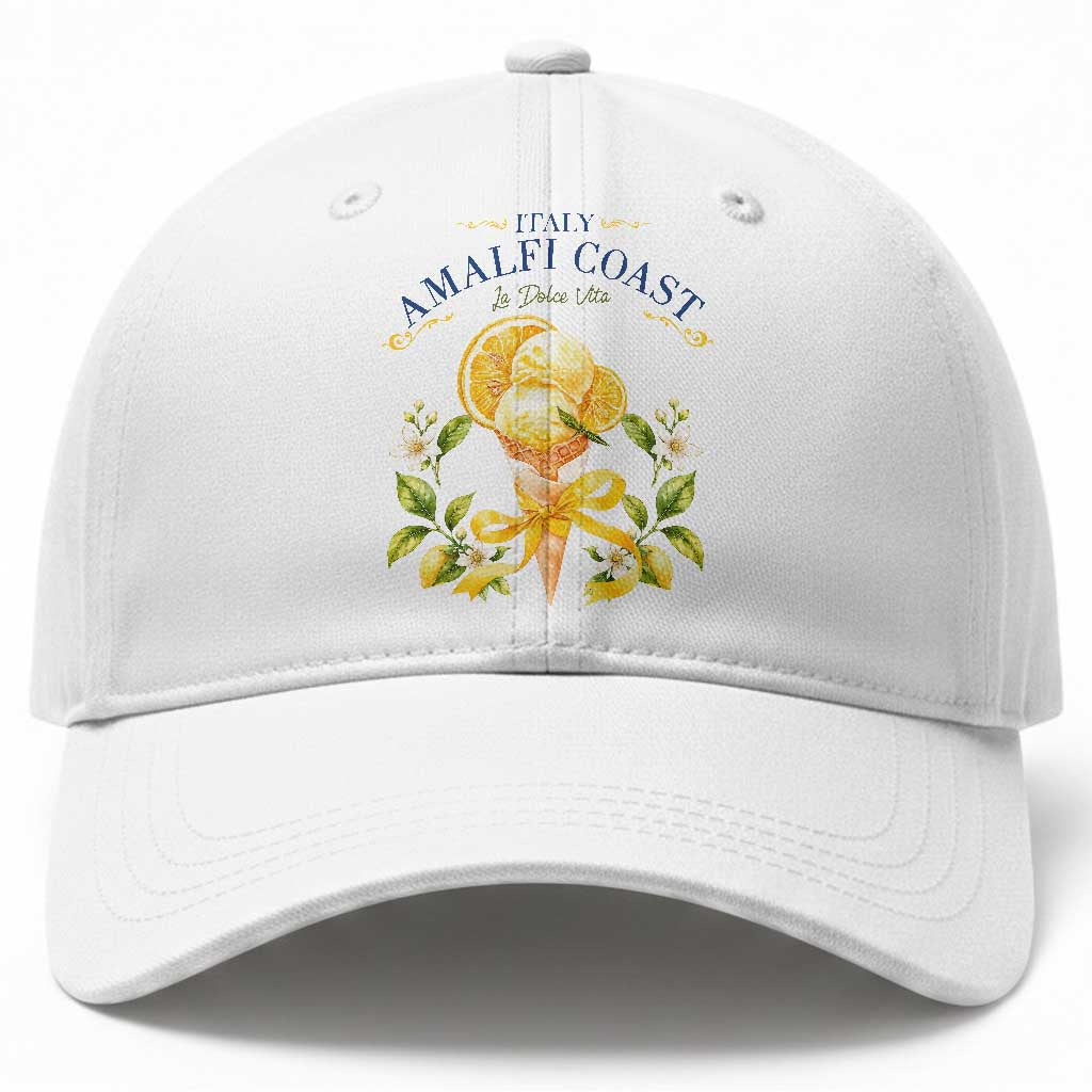 Amalfi Coast Limoncello Gelato Baseball Cap La Dolce Vita Italy Lemon Dessert Summer