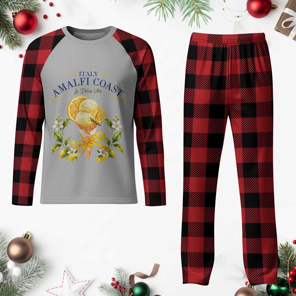 Amalfi Coast Limoncello Gelato Plaid Pajama Set La Dolce Vita Italy Lemon Dessert Summer TS10 Buffalo Plaid Print Your Wear