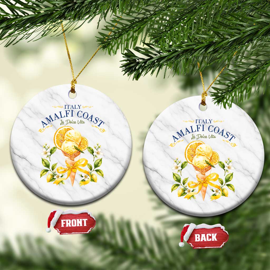 Amalfi Coast Limoncello Gelato Ceramic Ornament La Dolce Vita Italy Lemon Dessert Summer TS10 1pc White Marble Print Your Wear