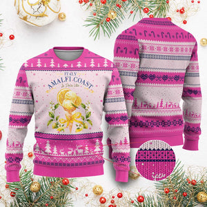 Amalfi Coast Limoncello Gelato Ugly Christmas Sweater La Dolce Vita Italy Lemon Dessert Summer TS10 Hot Pink Print Your Wear