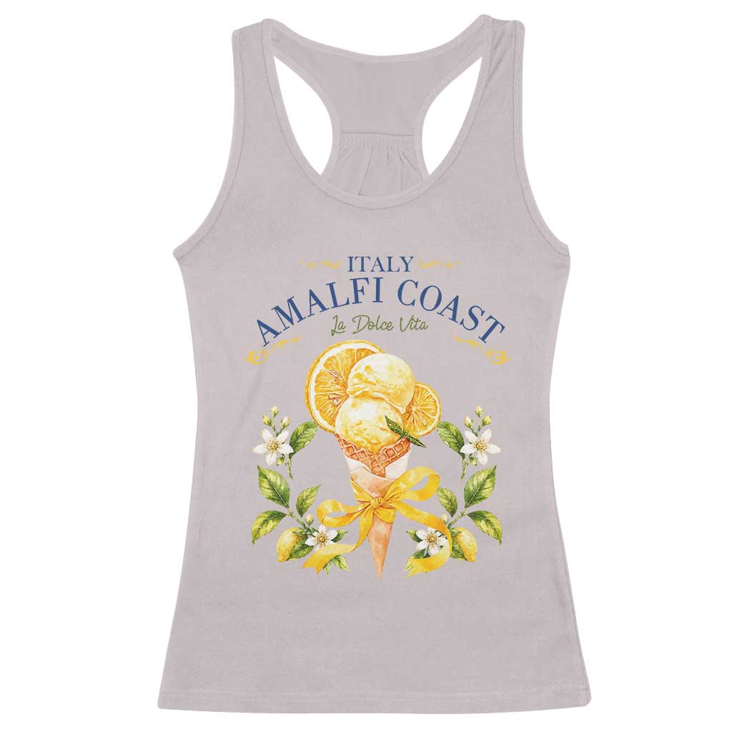 Amalfi Coast Limoncello Gelato Racerback Tank Top La Dolce Vita Italy Lemon Dessert Summer TS10 Ice Gray Print Your Wear