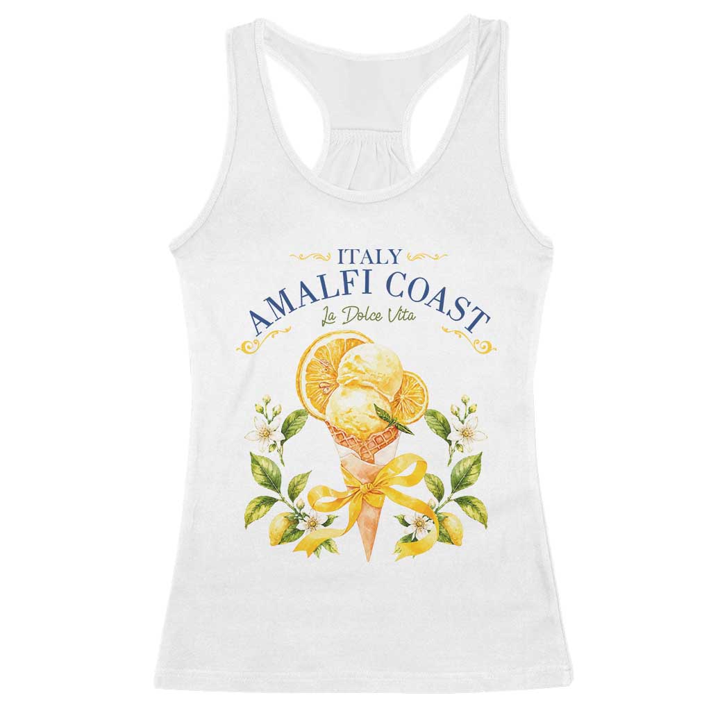 Amalfi Coast Limoncello Gelato Racerback Tank Top La Dolce Vita Italy Lemon Dessert Summer TS10 White Print Your Wear