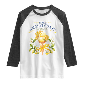 Amalfi Coast Limoncello Gelato Raglan Shirt La Dolce Vita Italy Lemon Dessert Summer TS10 White Heather Charcoal Print Your Wear