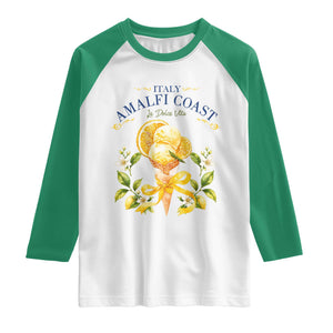 Amalfi Coast Limoncello Gelato Raglan Shirt La Dolce Vita Italy Lemon Dessert Summer TS10 White Kelly Green Print Your Wear