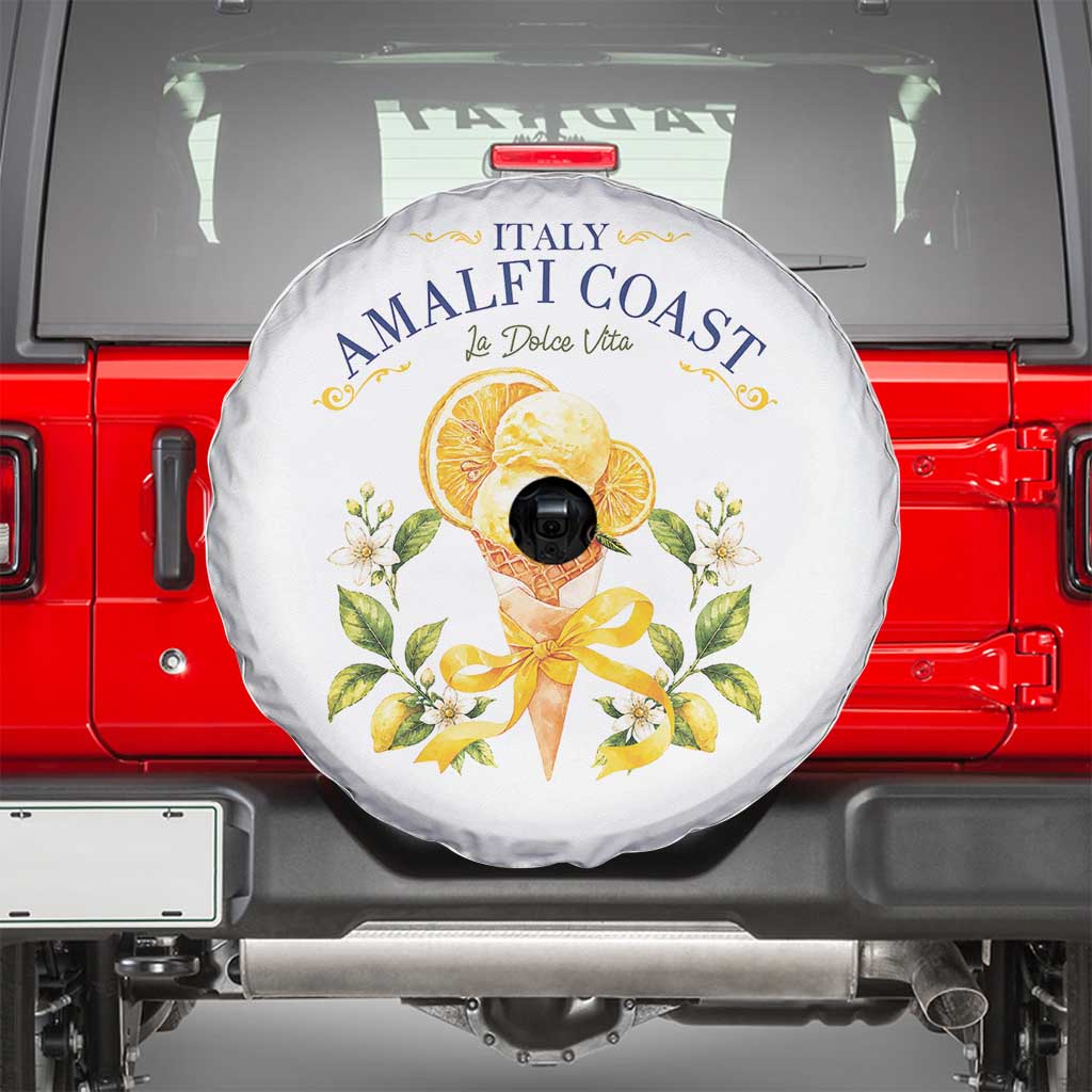 Amalfi Coast Limoncello Gelato Spare Tire Cover La Dolce Vita Italy Lemon Dessert Summer TS10 White Print Your Wear