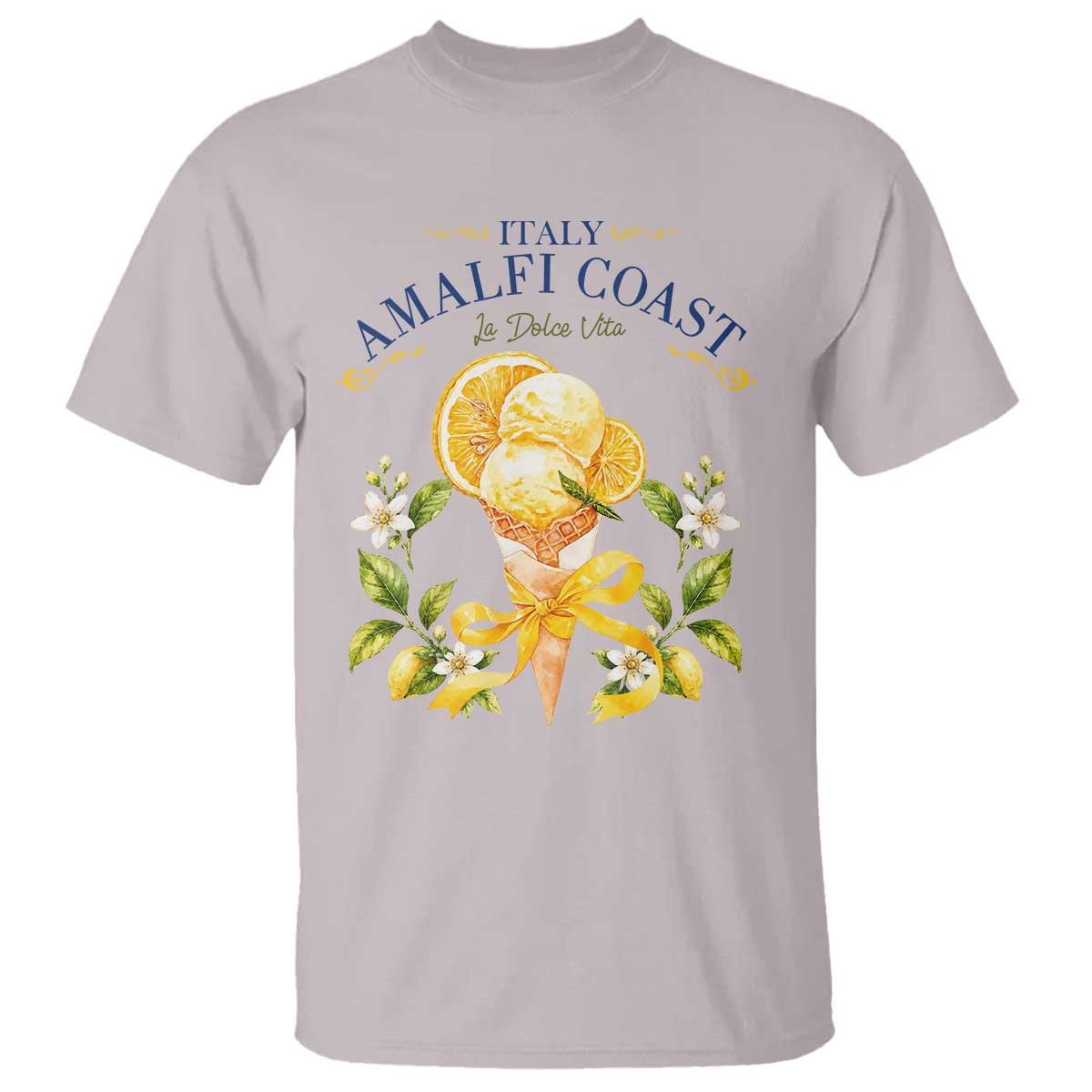 Amalfi Coast Limoncello Gelato T Shirt La Dolce Vita Italy Lemon Dessert Summer TS10 Ice Gray Print Your Wear
