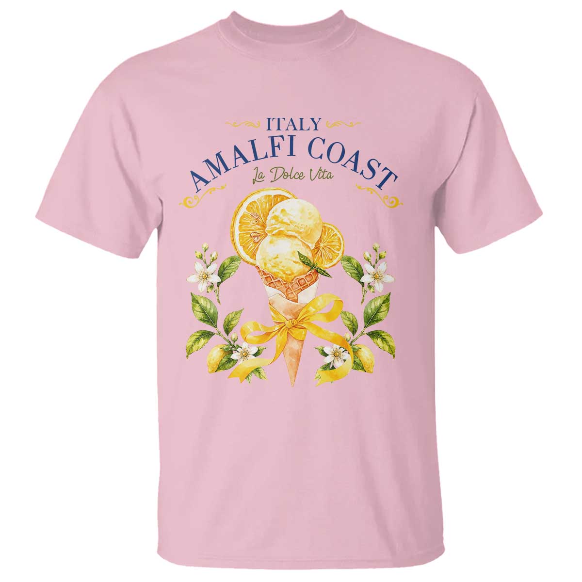 Amalfi Coast Limoncello Gelato T Shirt La Dolce Vita Italy Lemon Dessert Summer TS10 Light Pink Print Your Wear