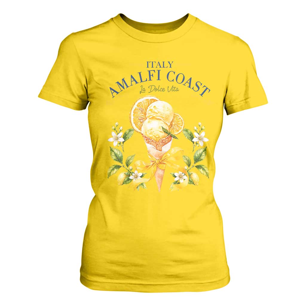 Amalfi Coast Limoncello Gelato T Shirt For Women La Dolce Vita Italy Lemon Dessert Summer TS10 Daisy Print Your Wear