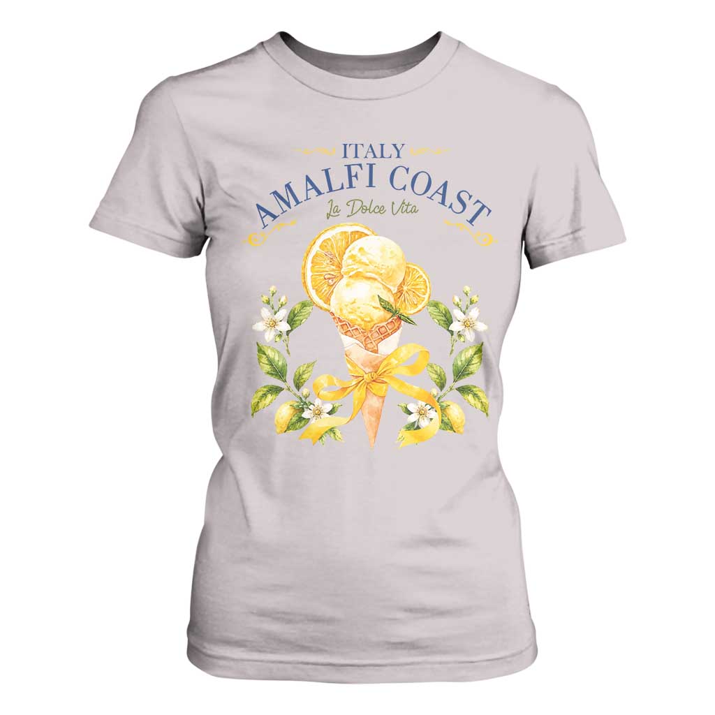 Amalfi Coast Limoncello Gelato T Shirt For Women La Dolce Vita Italy Lemon Dessert Summer TS10 Ice Gray Print Your Wear
