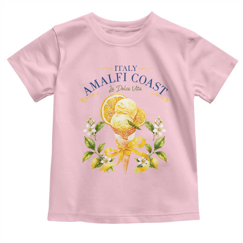 Amalfi Coast Limoncello Gelato Toddler T Shirt La Dolce Vita Italy Lemon Dessert Summer TS10 Light Pink Print Your Wear