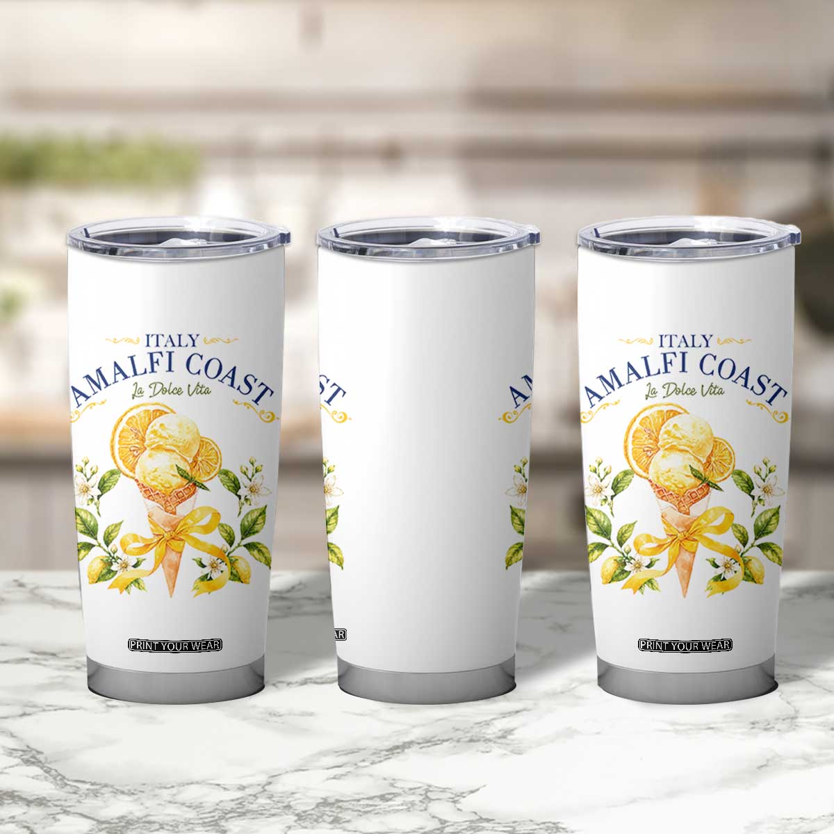 Amalfi Coast Limoncello Gelato Tumbler Cup La Dolce Vita Italy Lemon Dessert Summer TS10 Print Your Wear