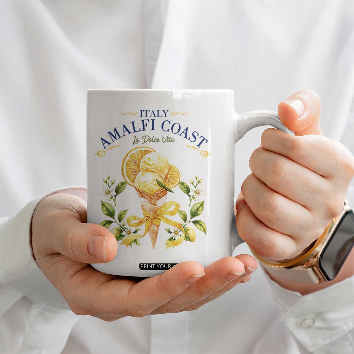 Amalfi Coast Limoncello Gelato Coffee Mug La Dolce Vita Italy Lemon Dessert Summer TS10 Print Your Wear