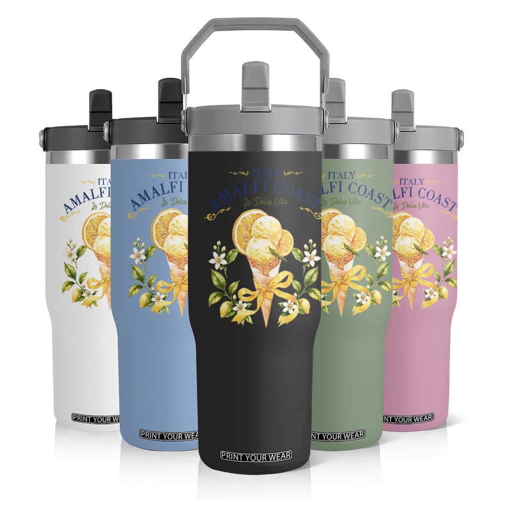 Amalfi Coast Limoncello Gelato Flip Straw Tumbler La Dolce Vita Italy Lemon Dessert Summer TS10 Print Your Wear