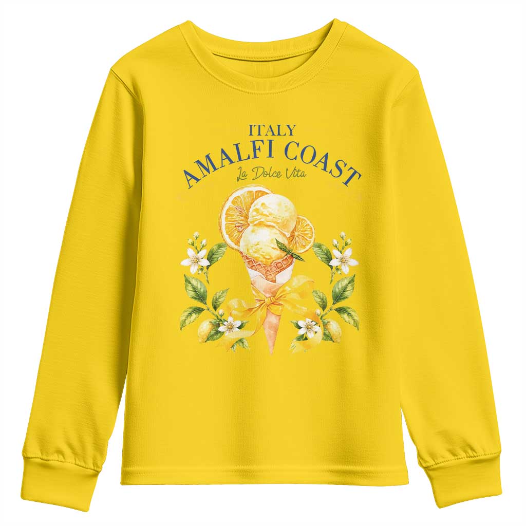 Amalfi Coast Limoncello Gelato Youth Sweatshirt La Dolce Vita Italy Lemon Dessert Summer TS10 Daisy Print Your Wear