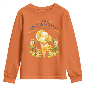 Amalfi Coast Limoncello Gelato Youth Sweatshirt La Dolce Vita Italy Lemon Dessert Summer TS10 Orange Print Your Wear