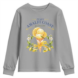 Amalfi Coast Limoncello Gelato Youth Sweatshirt La Dolce Vita Italy Lemon Dessert Summer TS10 Sport Gray Print Your Wear