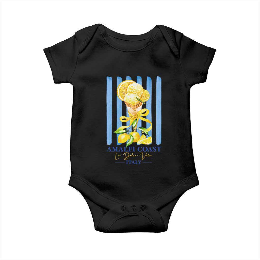 Amalfi Coast Italy Lemon Gelato Baby Onesie La Dolce Vita Citrus Summer Travel Vintage Coastal TS10 Black Print Your Wear