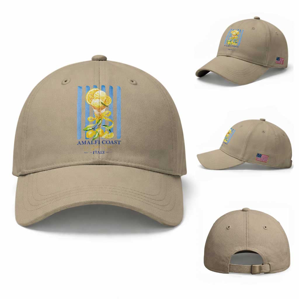 Amalfi Coast Italy Lemon Gelato Baseball Cap La Dolce Vita Citrus Summer Travel Vintage Coastal