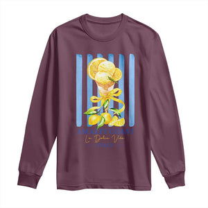 Amalfi Coast Italy Lemon Gelato Long Sleeve Shirt La Dolce Vita Citrus Summer Travel Vintage Coastal