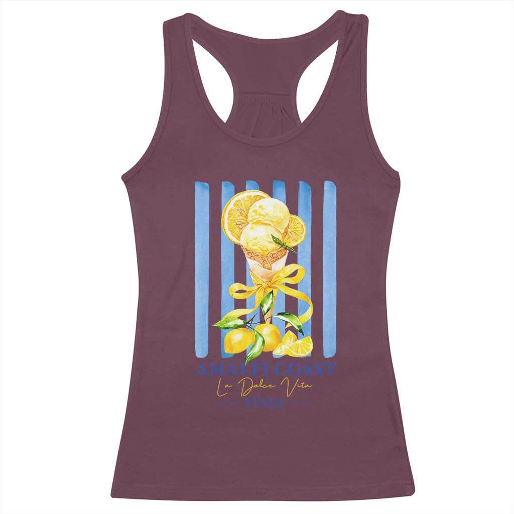 Amalfi Coast Italy Lemon Gelato Racerback Tank Top La Dolce Vita Citrus Summer Travel Vintage Coastal