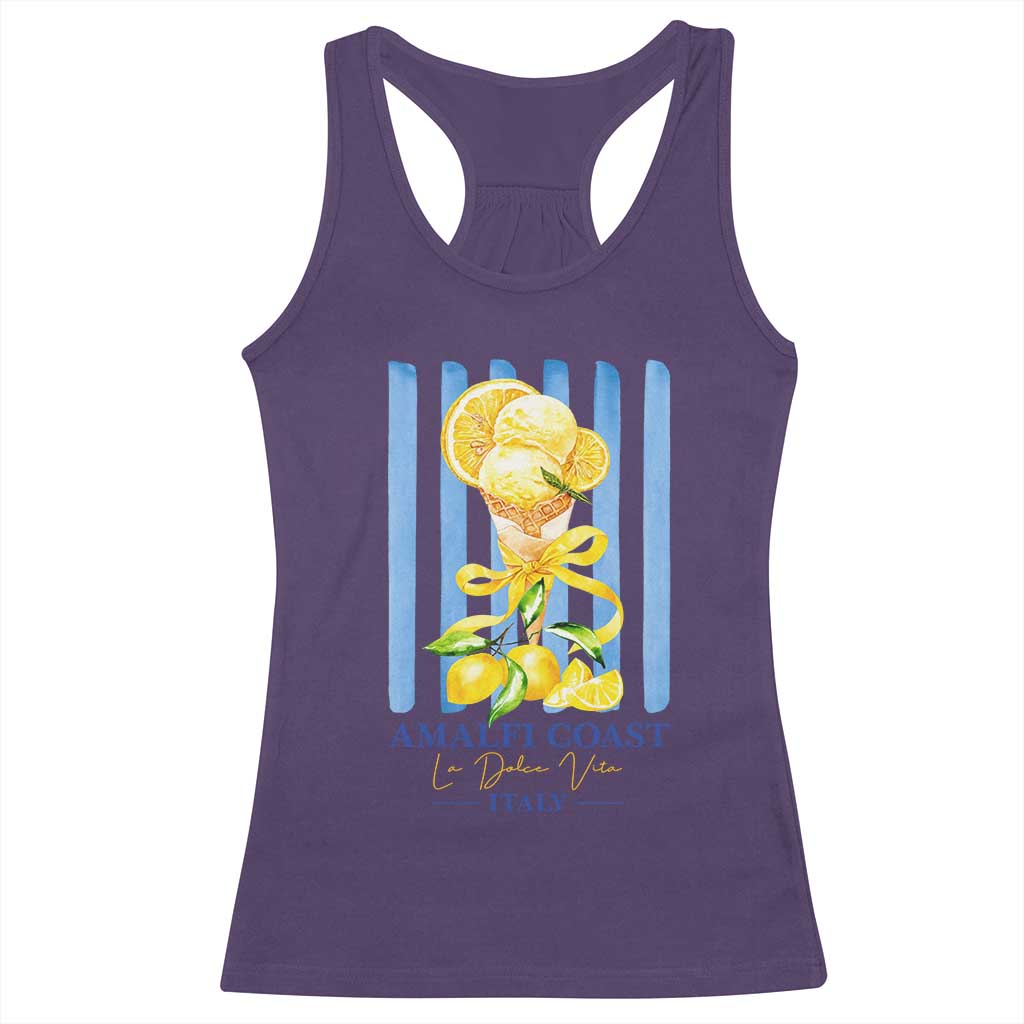 Amalfi Coast Italy Lemon Gelato Racerback Tank Top La Dolce Vita Citrus Summer Travel Vintage Coastal