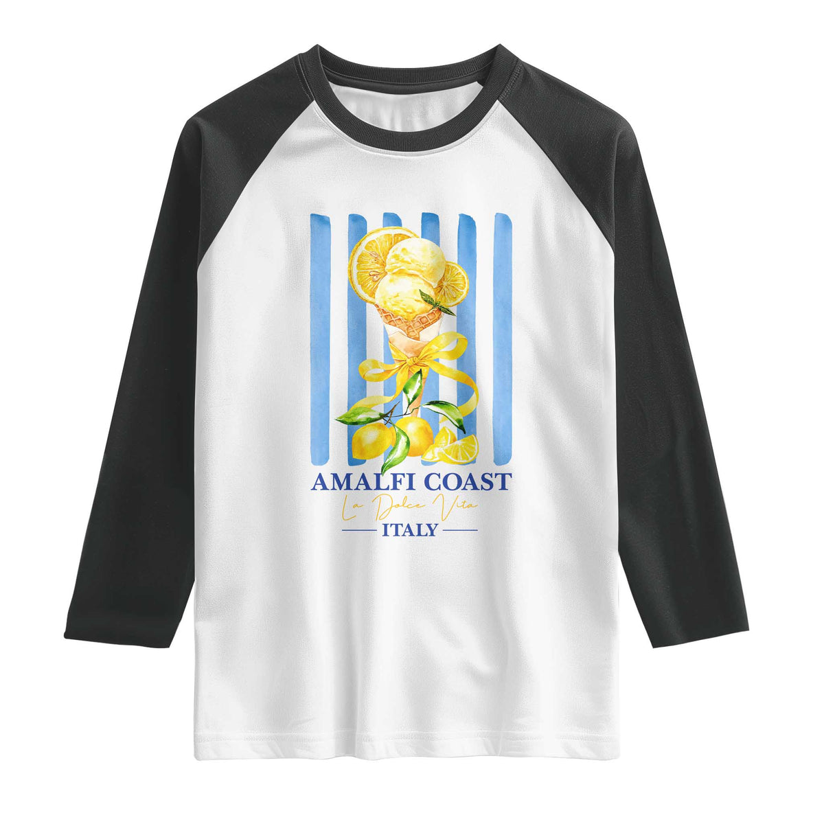 Amalfi Coast Italy Lemon Gelato Raglan Shirt La Dolce Vita Citrus Summer Travel Vintage Coastal