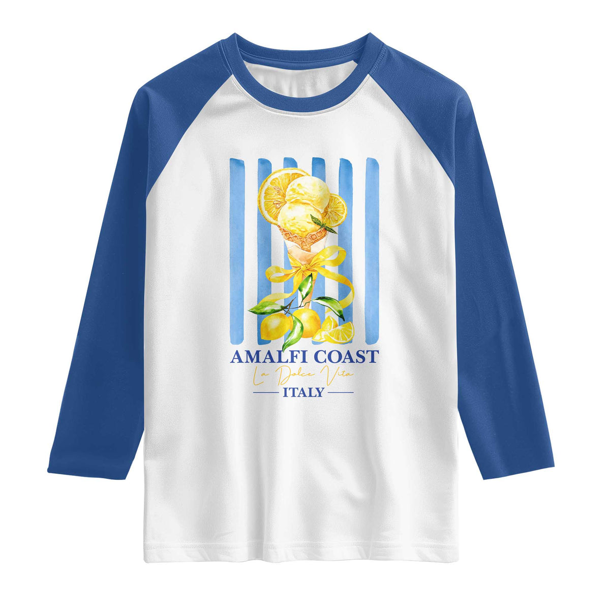 Amalfi Coast Italy Lemon Gelato Raglan Shirt La Dolce Vita Citrus Summer Travel Vintage Coastal