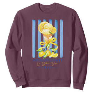 Amalfi Coast Italy Lemon Gelato Sweatshirt La Dolce Vita Citrus Summer Travel Vintage Coastal