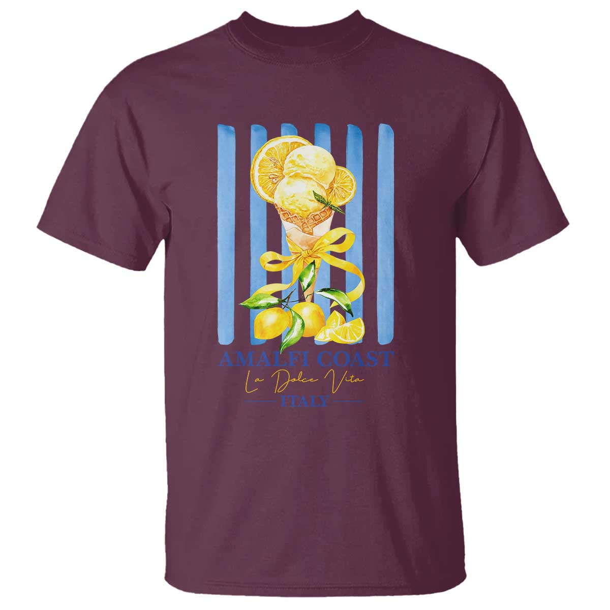 Amalfi Coast Italy Lemon Gelato T Shirt La Dolce Vita Citrus Summer Travel Vintage Coastal