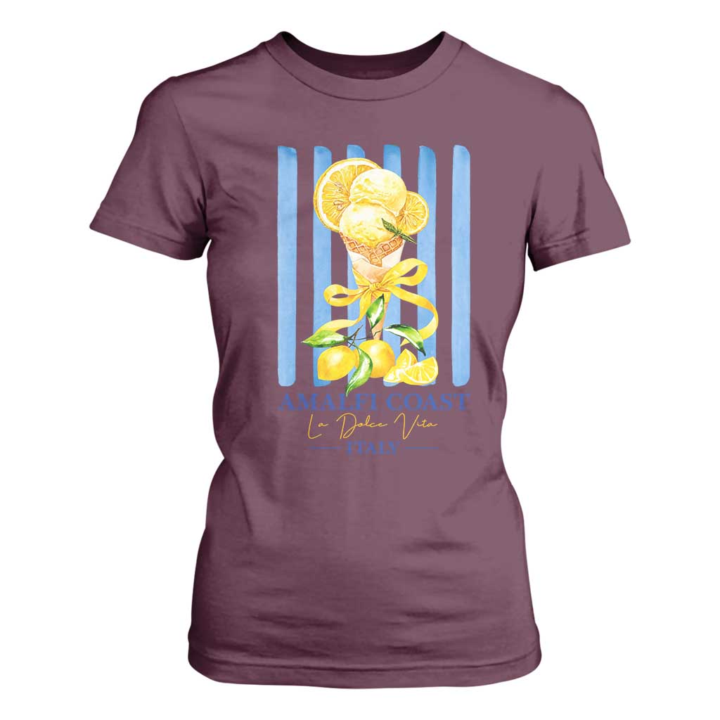 Amalfi Coast Italy Lemon Gelato T Shirt For Women La Dolce Vita Citrus Summer Travel Vintage Coastal