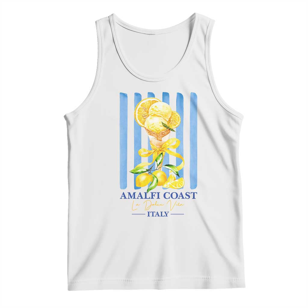 Amalfi Coast Italy Lemon Gelato Tank Top La Dolce Vita Citrus Summer Travel Vintage Coastal TS10 White Print Your Wear