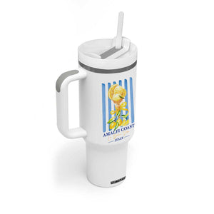 Amalfi Coast Italy Lemon Gelato Tumbler With Handle La Dolce Vita Citrus Summer Travel Vintage Coastal