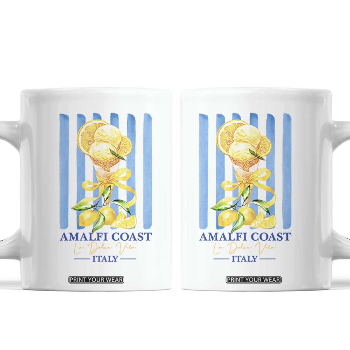 Amalfi Coast Italy Lemon Gelato Coffee Mug La Dolce Vita Citrus Summer Travel Vintage Coastal