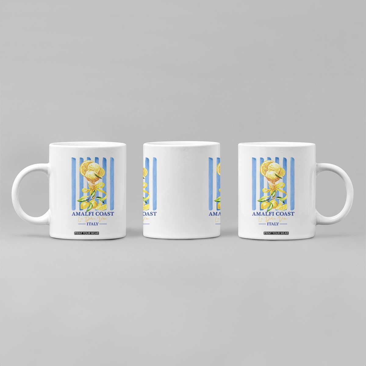 Amalfi Coast Italy Lemon Gelato Coffee Mug La Dolce Vita Citrus Summer Travel Vintage Coastal