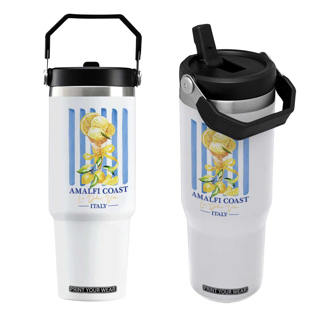 Amalfi Coast Italy Lemon Gelato Flip Straw Tumbler La Dolce Vita Citrus Summer Travel Vintage Coastal