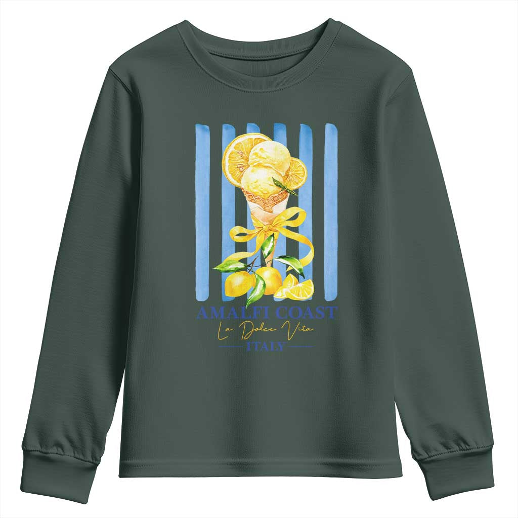 Amalfi Coast Italy Lemon Gelato Youth Sweatshirt La Dolce Vita Citrus Summer Travel Vintage Coastal