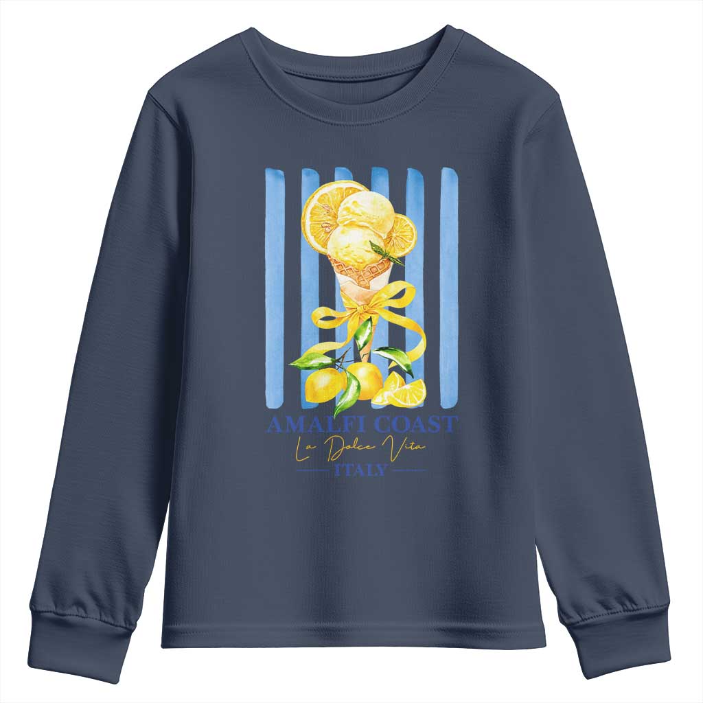 Amalfi Coast Italy Lemon Gelato Youth Sweatshirt La Dolce Vita Citrus Summer Travel Vintage Coastal